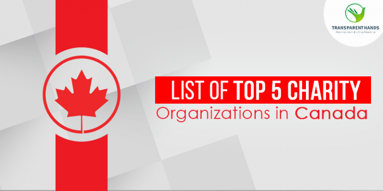 list of Top 5 charity organizations in Canada