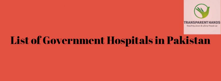 List of Government Hospitals in Pakistan